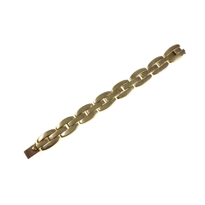 20th century gold tonneau link bracelet